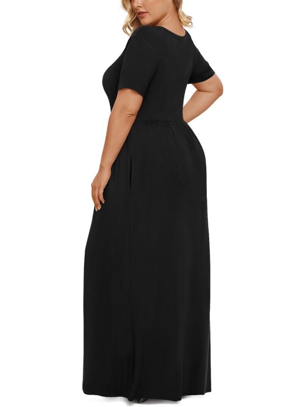 Women's Plus Size Maxi Dresses Summer Short Sleeve Casual Long Dress 2026 XL-6XL - Picture 3 of 4